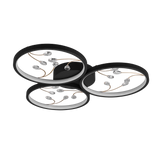 Plafón de techo Trio Groovy LED negro mate 3000K Ø62cm 642110332