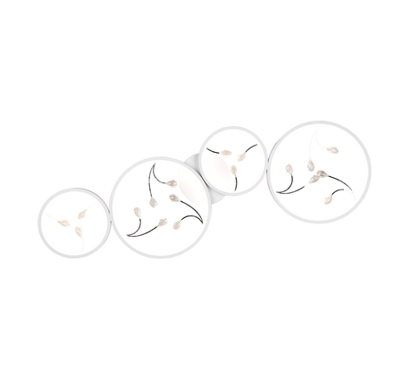 Plafón de techo Trio Groovy grande LED blanco mate 4000K 95,5cm 642110431