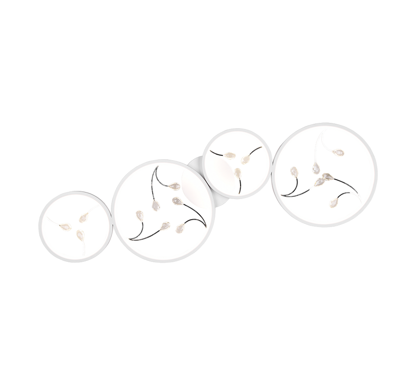 Plafón de techo Trio Groovy grande LED blanco mate 4000K 95,5cm 642110431