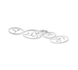 Plafón de techo Trio Groovy grande LED blanco mate 4000K 95,5cm 642110431