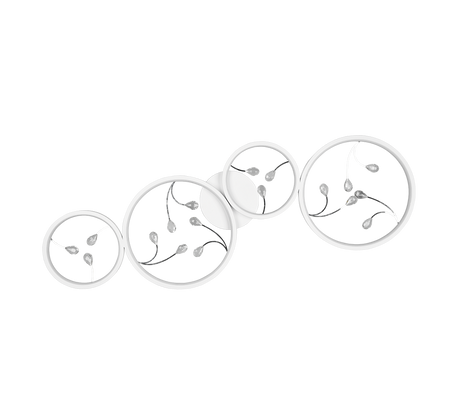 Plafón de techo Trio Groovy grande LED blanco mate 4000K 95,5cm 642110431