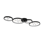 Plafón de techo Trio Groovy grande LED negro mate 3000K 95,5cm 642110432