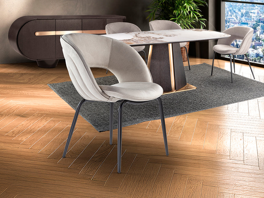 Silla Schuller Nim negro y simil ante piedra 61x83cm 642118