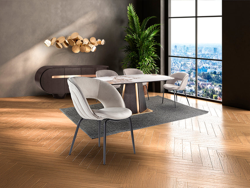 Silla Schuller Nim negro y simil ante piedra 61x83cm 642118