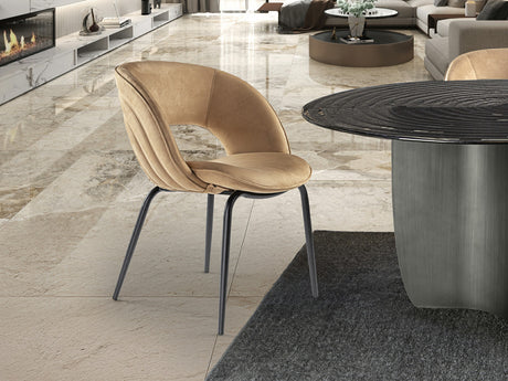 Silla Schuller Nim negro y símil ante camel 61x83cm 642132