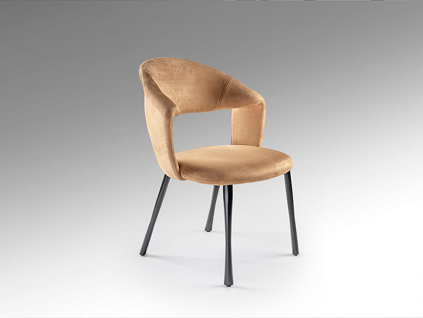 Silla Schuller Willy negro y símil ante camel 59x83cm 642248