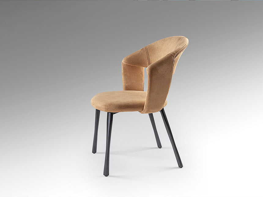 Silla Schuller Willy negro y símil ante camel 59x83cm 642248