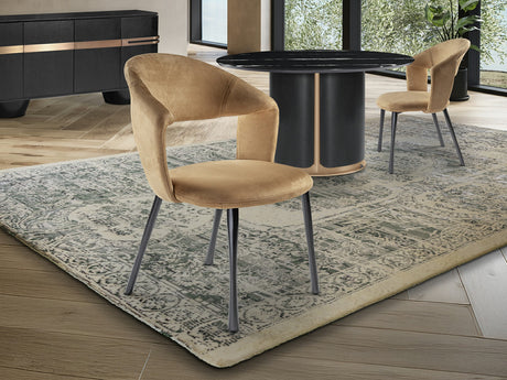 Silla Schuller Willy negro y símil ante camel 59x83cm 642248