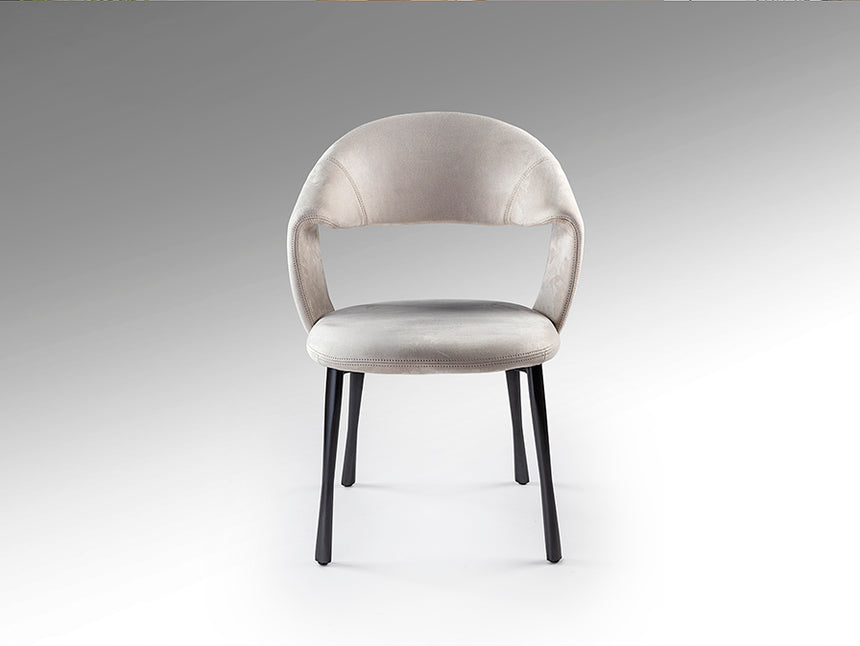 Silla Schuller Willy negro y símil ante piedra 59x83cm 642255