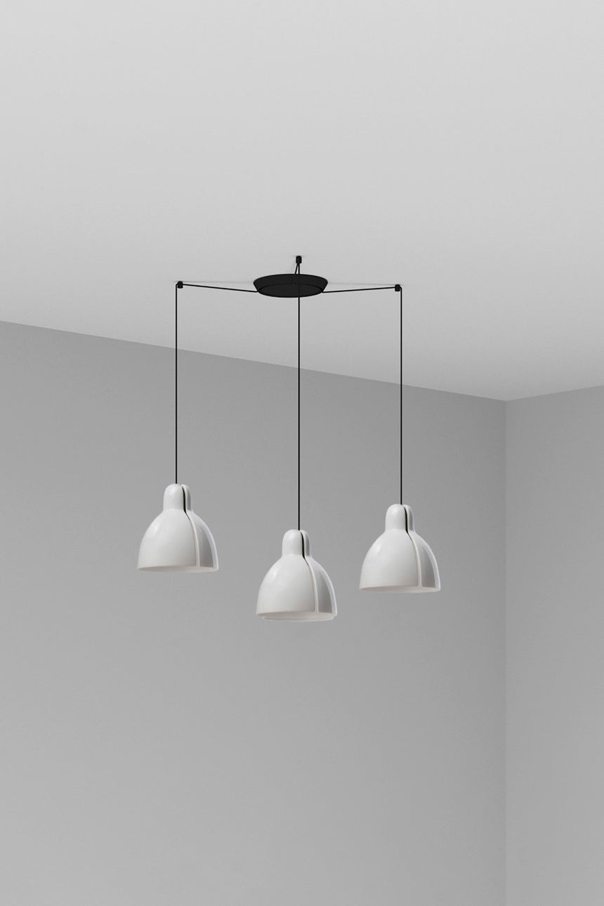 Lámpara de techo colgante Faro Venice 3 luces E27 LED blanco brillo 64255-124-3L