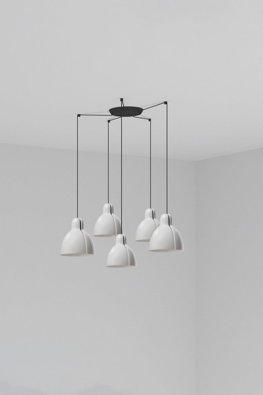 Lámpara de techo colgante Faro Venice 5 luces E27 LED blanco brillo 64255-124-5L