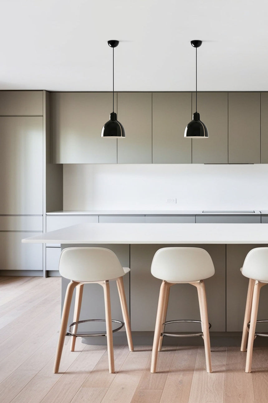 Lámpara de techo colgante Faro Venice E27 LED negro brillo 64255-125