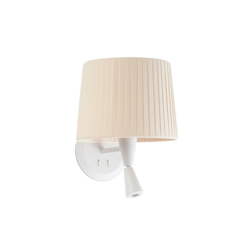 Faro SAMBA Lámpara aplique con lector blanca/encintada beige 64308-35