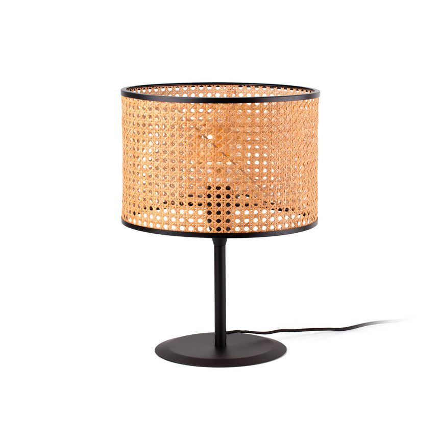 Faro MAMBO Lámpara sobremesa negra/ratán 64311-48