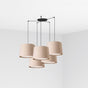 Lámpara de techo colgante Faro Samba grande 5 luces E27 negro y beige — ref. 64314-44-5L (1)
