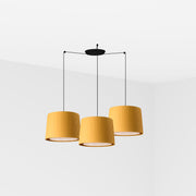 Lámpara de techo colgante Faro Samba grande 3 luces E27 amarillo 64314-45-3L