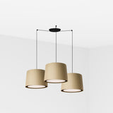 Lámpara de techo colgante Faro Samba grande 3 luces E27 negro y verde — ref. 64314-46-3L (1)