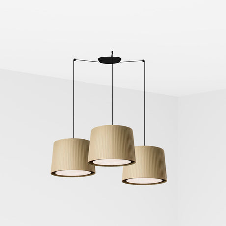 Lámpara de techo colgante Faro Samba grande 3 luces E27 negro y verde — ref. 64314-46-3L (1)