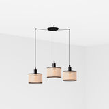 Faro MAMBO 210 3 luces Lámpara colgante negra/ratán 64314-47-3L