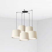 Lámpara de techo colgante Faro Conga grande 5 luces E27 blanco 64314-54-5L