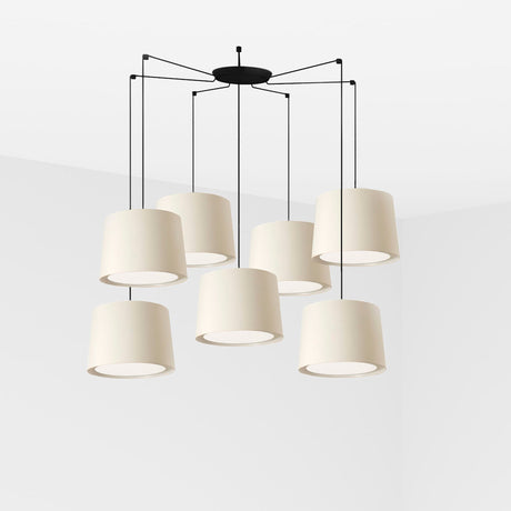Lámpara de techo colgante Faro Conga grande 7 luces E27 blanco — ref. 64314-54-7L (1)