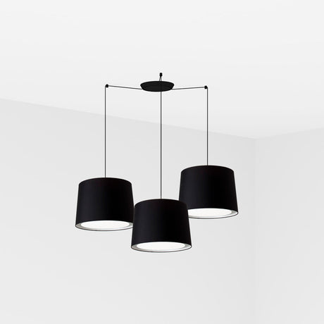 Lámpara de techo colgante Faro Conga grande 3 luces E27 negro — ref. 64314-56-3L (1)