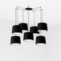Lámpara de techo colgante Faro Conga grande 7 luces E27 negro — ref. 64314-56-7L (1)