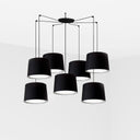 Lámpara de techo colgante Faro Conga grande 7 luces E27 negro — ref. 64314-56-7L (1)