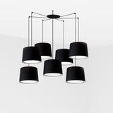 Lámpara de techo colgante Faro Conga grande 7 luces E27 negro — ref. 64314-56-7L (1)