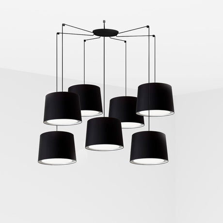Lámpara de techo colgante Faro Conga grande 7 luces E27 negro — ref. 64314-56-7L (1)
