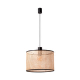 Faro MAMBO 450 Lámpara colgante simple negra/ratán 64315-49