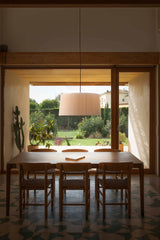 Lámpara de techo colgante Faro Samba E27 LED negro y beige Ø70cm 64329-154