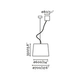 Lámpara de techo colgante Faro Samba E27 LED negro y beige Ø70cm 64330-154