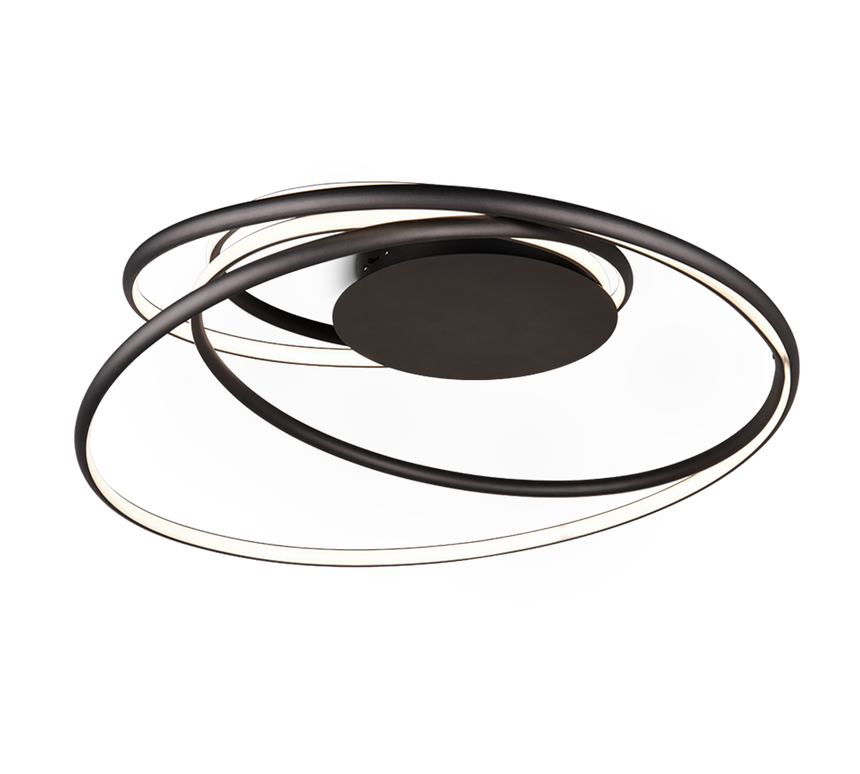 Plafón de techo Trio Nala LED negro mate Ø72cm 644310132