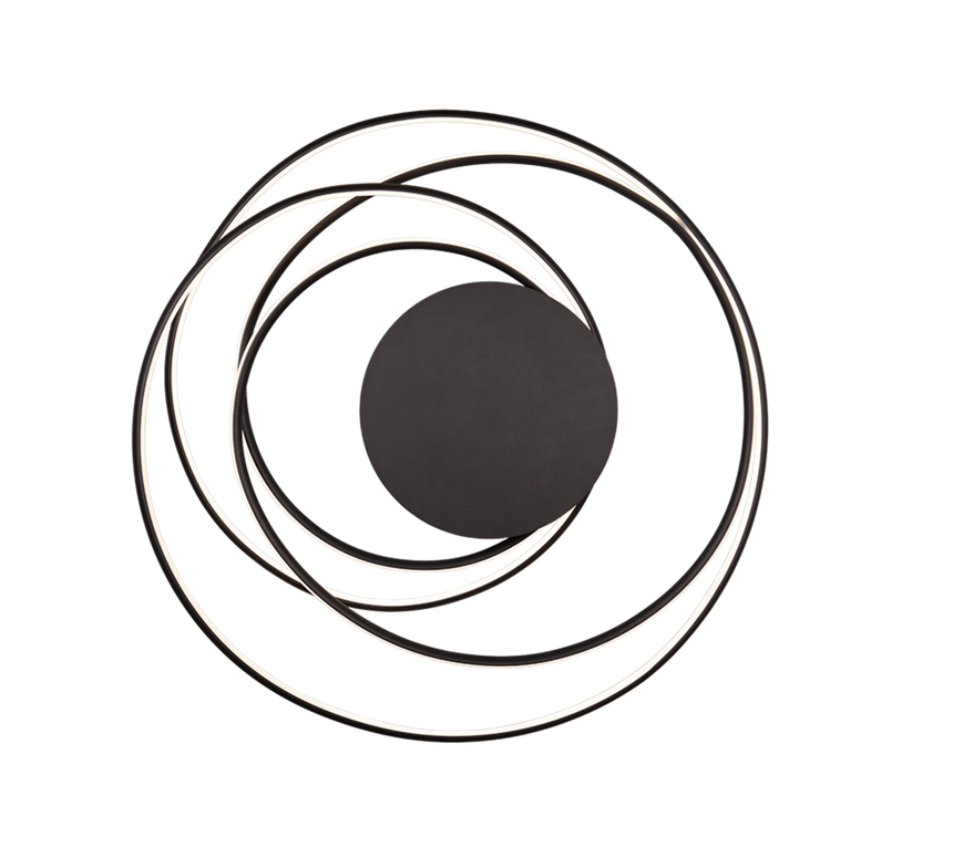 Plafón de techo Trio Nala LED negro mate Ø72cm 644310132