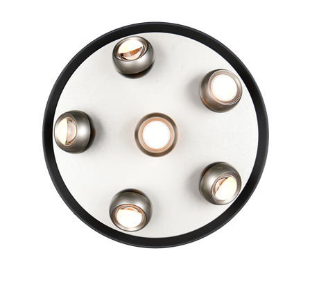 Plafón de techo Trio Orbit LED níquel mate Ø50cm 644410607