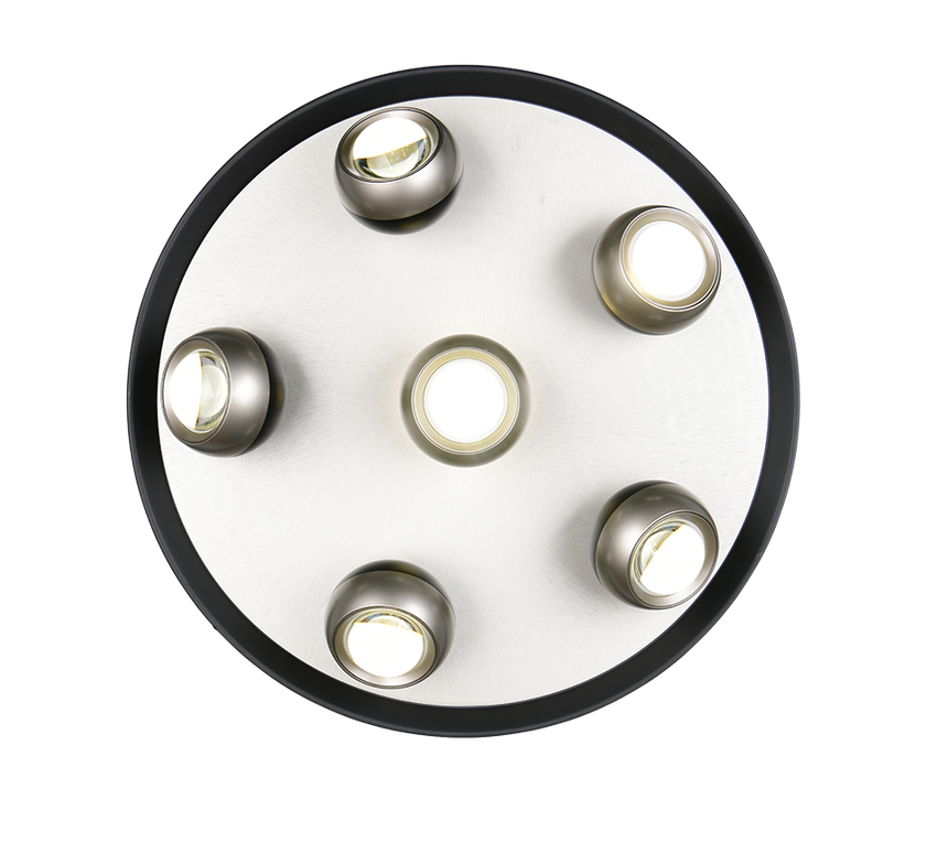 Plafón de techo Trio Orbit LED níquel mate Ø50cm 644410607