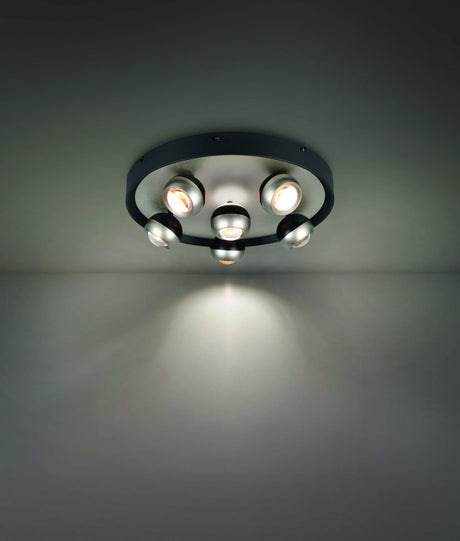 Plafón de techo Trio Orbit LED níquel mate Ø50cm 644410607
