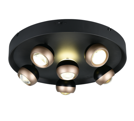Plafón de techo Trio Orbit LED negro mate Ø50cm 644410632