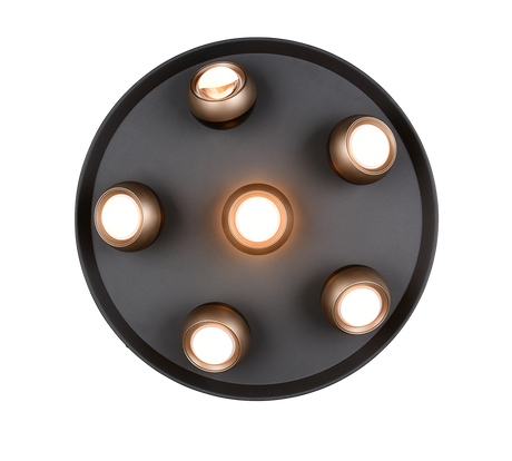 Plafón de techo Trio Orbit LED negro mate Ø50cm 644410632