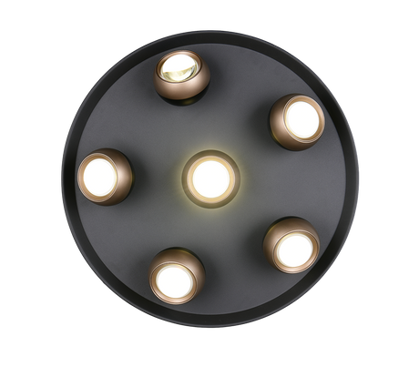 Plafón de techo Trio Orbit LED negro mate Ø50cm 644410632