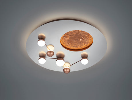 Plafón de techo Trio Zodiac LED brushed aluminium Ø50cm 644810107