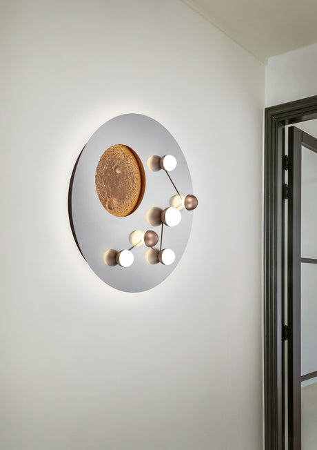 Plafón de techo Trio Zodiac LED brushed aluminium Ø50cm 644810107