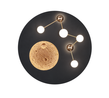 Plafón de techo Trio Zodiac LED negro mate Ø50cm 644810132