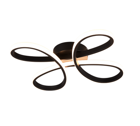 Plafón de techo Trio Fly LED negro mate 3000K regulable 40cm 645610132