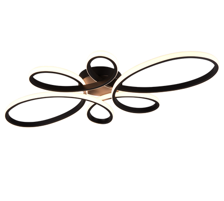 Plafón de techo Trio Fly grande LED negro mate 3000K regulable 83cm 645619132
