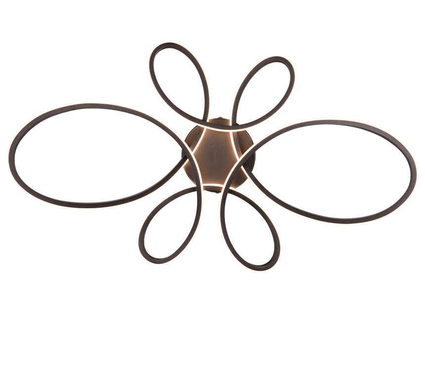 Plafón de techo Trio Fly grande LED negro mate 3000K regulable 83cm 645619132 - vista 3