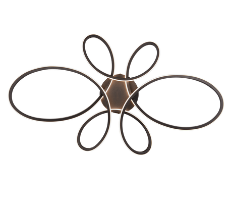 Plafón de techo Trio Fly grande LED negro mate 3000K regulable 83cm 645619132 - vista 4