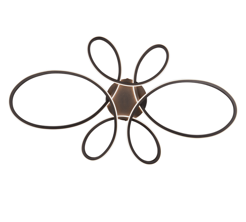 Plafón de techo Trio Fly grande LED negro mate 3000K regulable 83cm 645619132 - vista 4