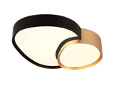 Plafón de techo Trio Rise LED negro y dorado CCT regulable con mando 43,5cm 647510280